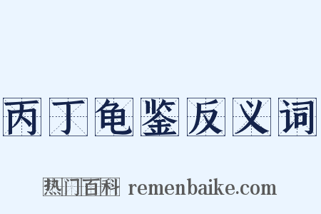 丙丁龟鉴反义词是什么意思的图片